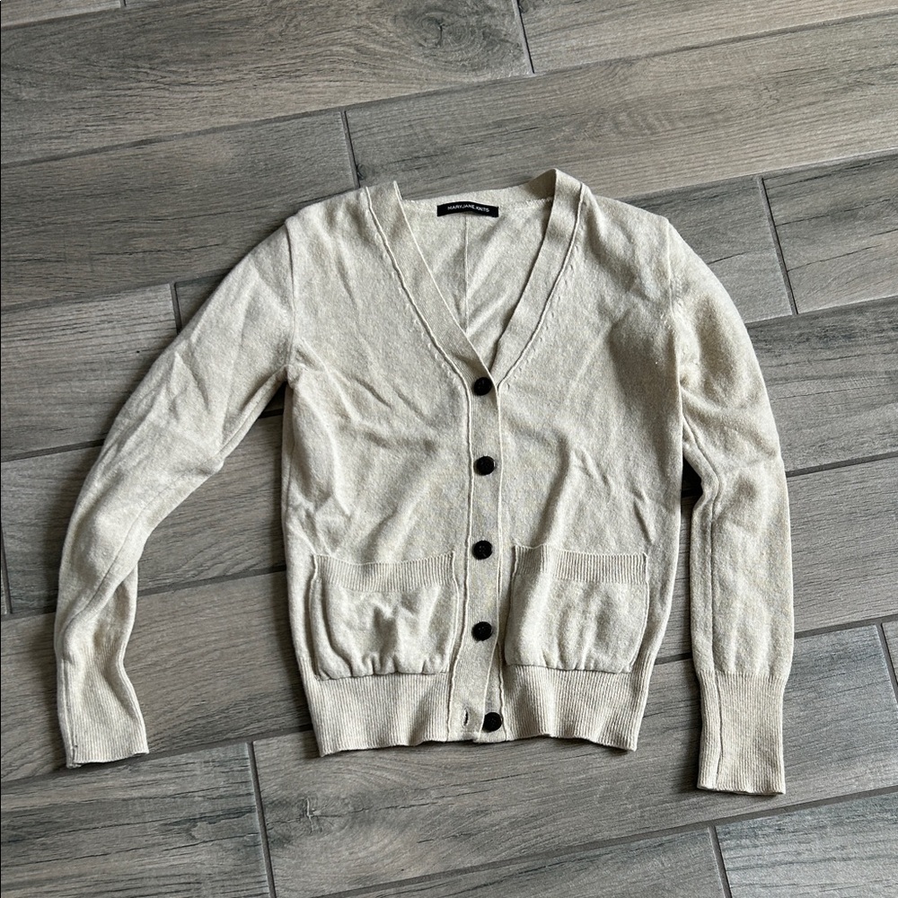 Mary Jane Cream Cardigan Sweater